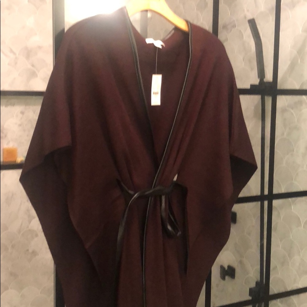 Burgundy jacket with belt